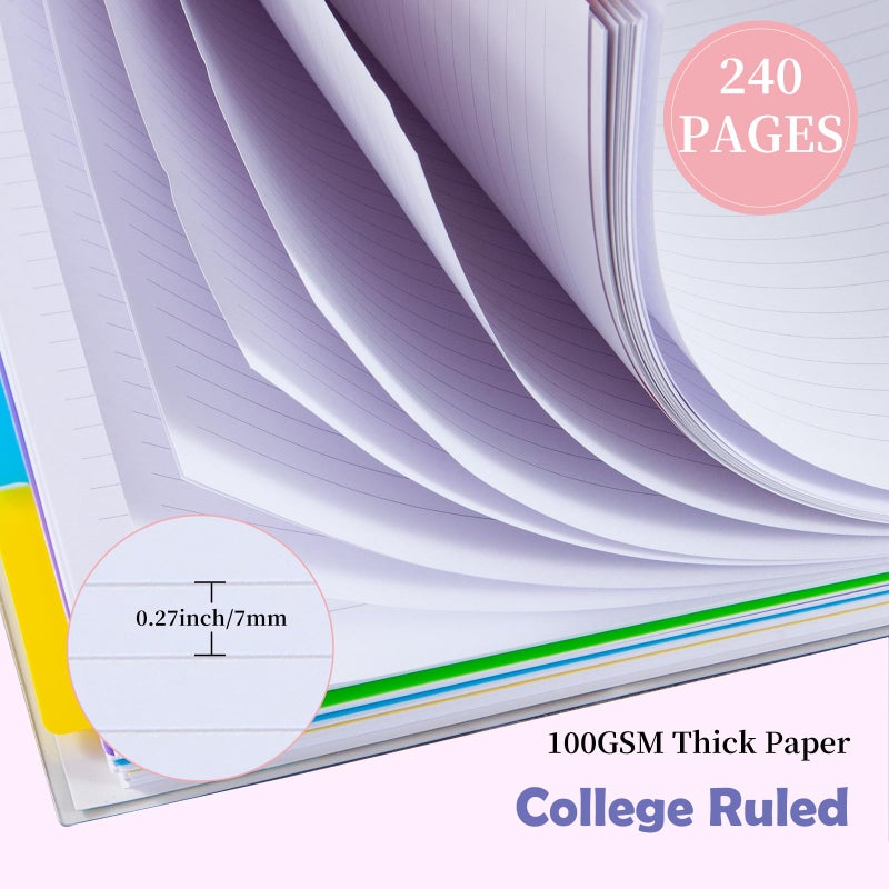 Kutoda 5 Subject Notebook for Work with Removable Dividers Tabs, Large 8.5" x 11 Spiral Lined Notebooks for School Note Taking & Organizer, A4 240 Pages College Ruled Journal for Women & Writing, Purple - Image 4