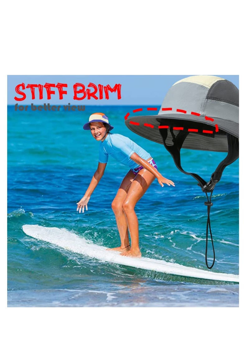 Suntown Surf Hat Bucket Sun Hats for Surfing Boating Water-Sports Men and Women-Quick Drying Adjustable Chin Strap Rainproof Summer Sun Hat for Beach Outdoor Hiking Gardening Fishing - Image 2