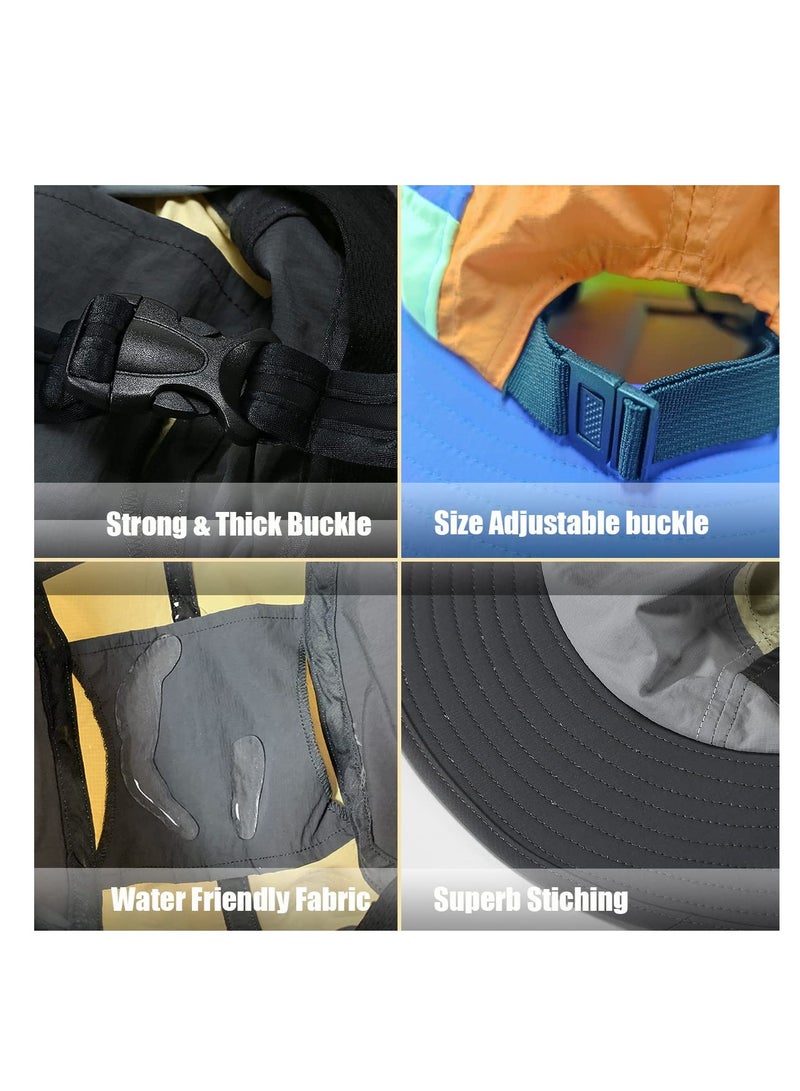Suntown Surf Hat Bucket Sun Hats for Surfing Boating Water-Sports Men and Women-Quick Drying Adjustable Chin Strap Rainproof Summer Sun Hat for Beach Outdoor Hiking Gardening Fishing - Image 4