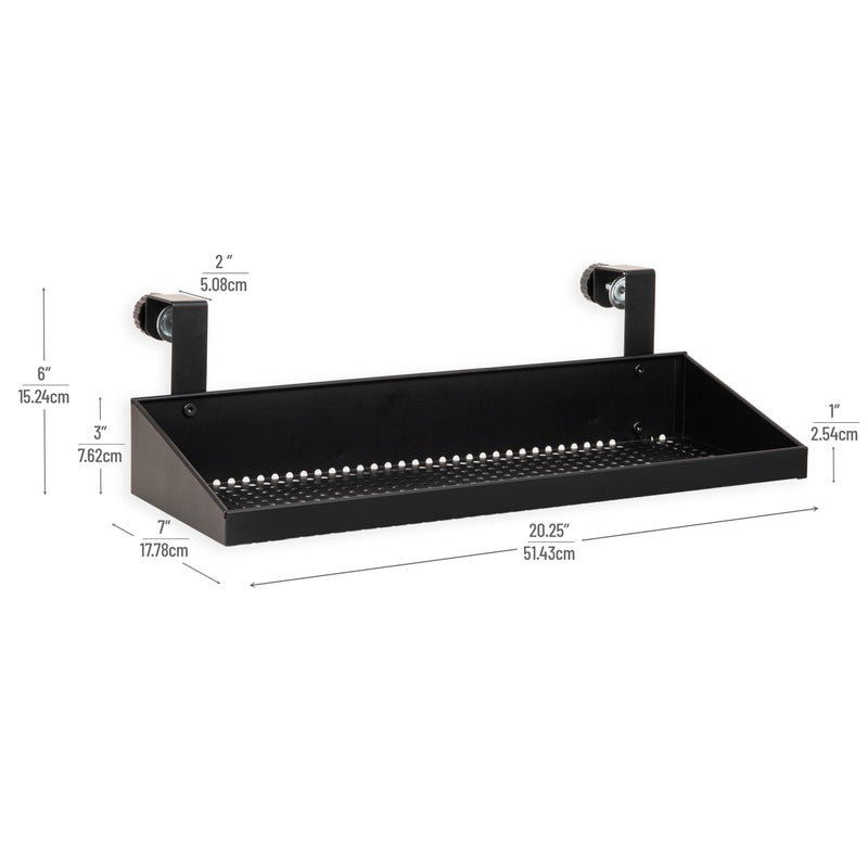 Mind Reader Hanging Cubicle Shelf, Metal Storage Organizer for Office or Home, 20.25" L x 7" W, Black - Image 3