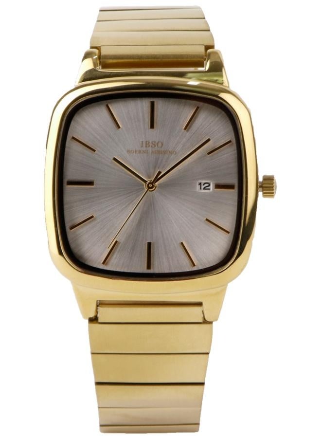 IBSO "IBSO Men's Wristwatch with Gold Strap and Elegant Silver  Dial - Classic Luxury Design with Date Display" - Image 2