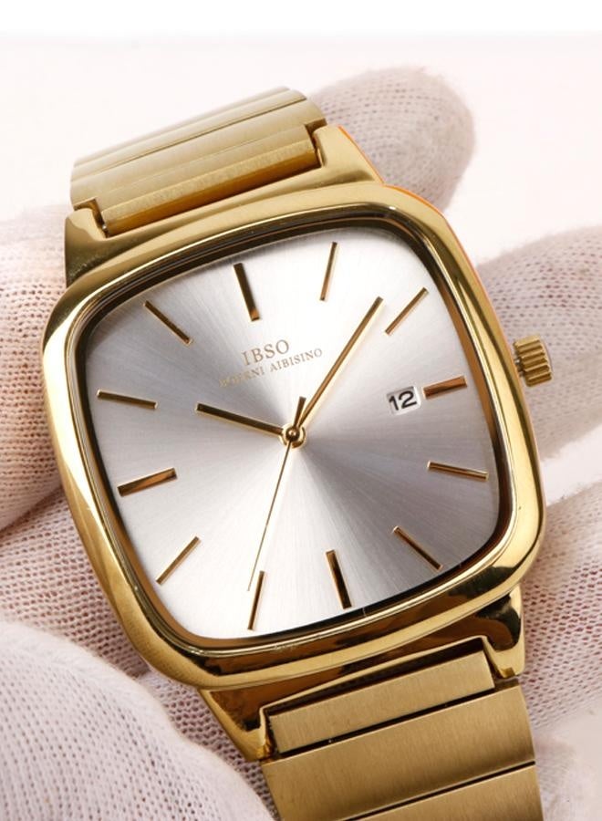 IBSO "IBSO Men's Wristwatch with Gold Strap and Elegant Silver  Dial - Classic Luxury Design with Date Display" - Image 4
