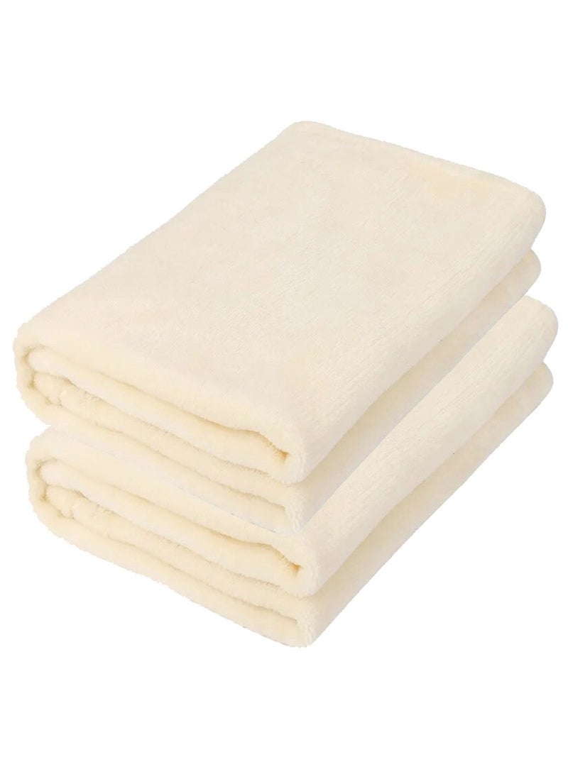 Fabienne 2-Piece Microfiber Bath Towel 70*140cm, Soft, Durable, Super Absorbent and Fast Drying, Off White  - Image 5