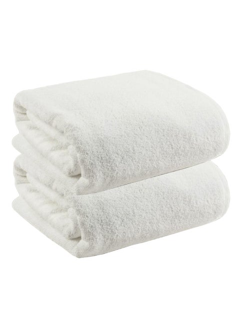 2-Piece Microfiber Bath Towel 70*140cm, Soft, Durable, Super Absorbent and Fast Drying, Off White