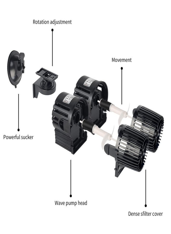 UPETTOOLS 6340 GPH Submersible Aquarium Circulation Pump - Adjustable 360° Wave Maker Powerhead for Fish Tanks - High Power Water Pump for Optimal Water Flow 24W（120-200Gallon） - Image 5