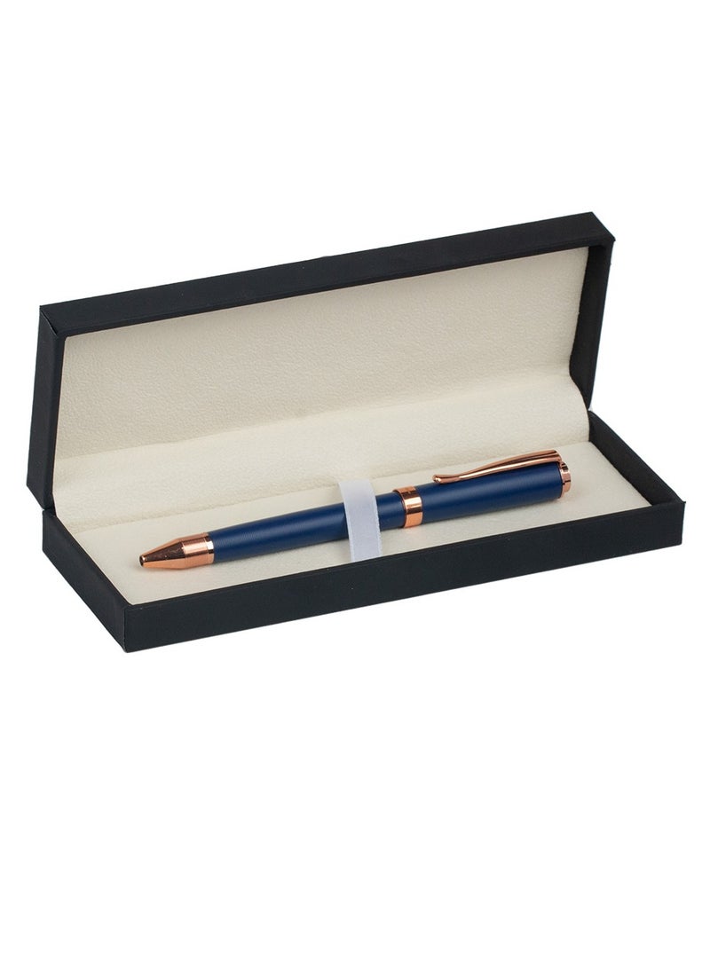 آر إس قلم رجالي RS من المعدن باللون الأزرق و النحاسي بحبر جاف بلون أزرق - Image 3