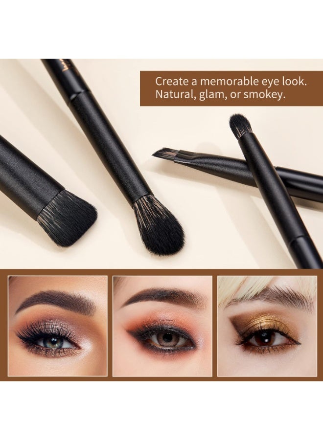 Jessup Makeup Brushes Set 14Pcs Black Kabuki Foundation Eyeshadow Contour Concealer Powder Eyeliner Crease Eyebrow Blending Brush, T336 - Image 5