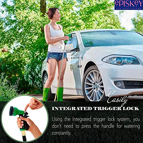 EPISKEY® Heavy Quality Expandable Garden Hose - Flexible Water Pipe with Double Latex Core, 8 Pattern Spray Gun, Braided Outer Layer - No Kink Hose (Size : 1/2 inch - Length:20M_GUN) - Image 4
