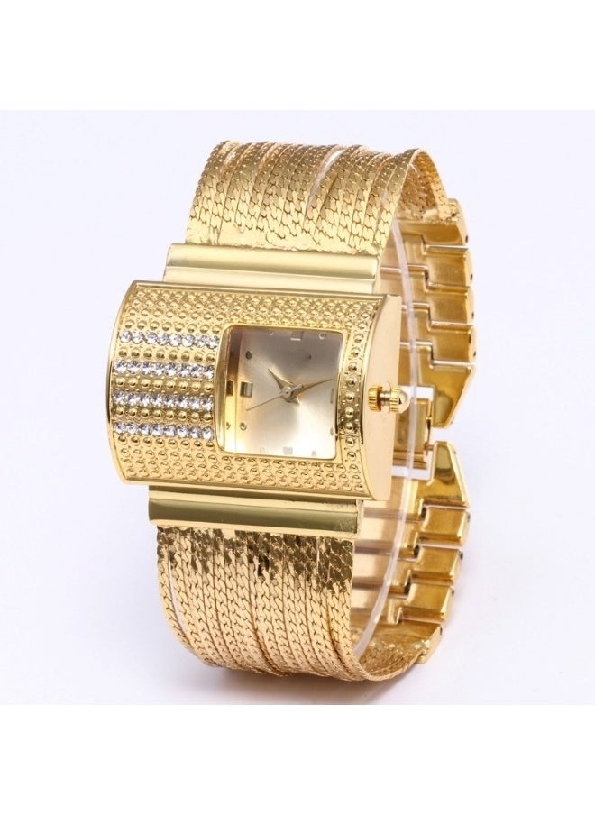 REOCLE - Women's Quartz Watch Diamond Watch Charm Bracelet Dress Wristwatch Fashion Jewelry Crystal Rhinestone Watch Versatile Diamond Watch - Image 1
