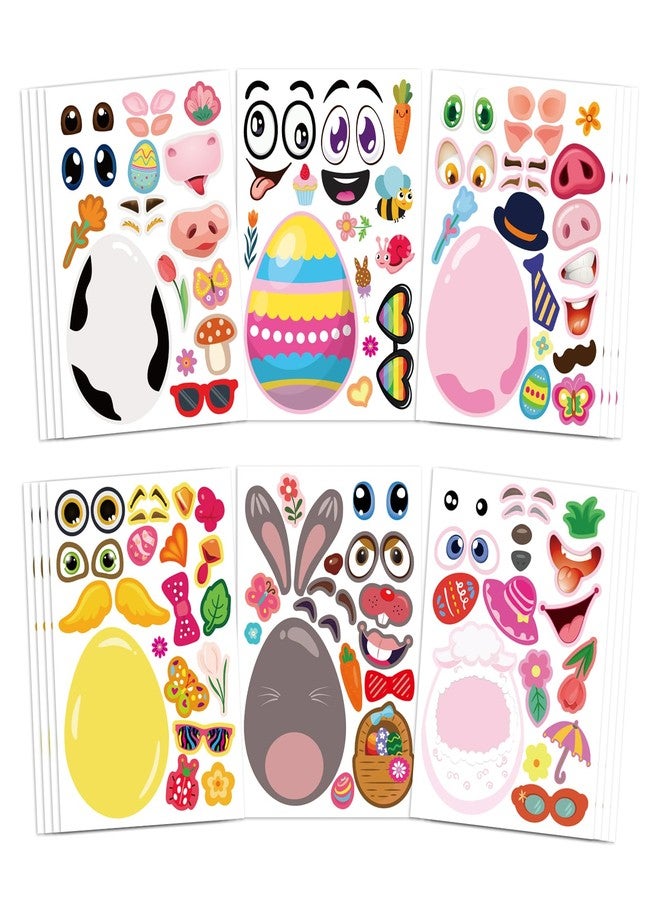 OTAITY 24 PCS Easter Stickers for Kids, Make A Face Stickers, Easter Basket Stuffers Egg-Themed Sticker for Families, Schools, Classroom Party Craft Favors - Image 1