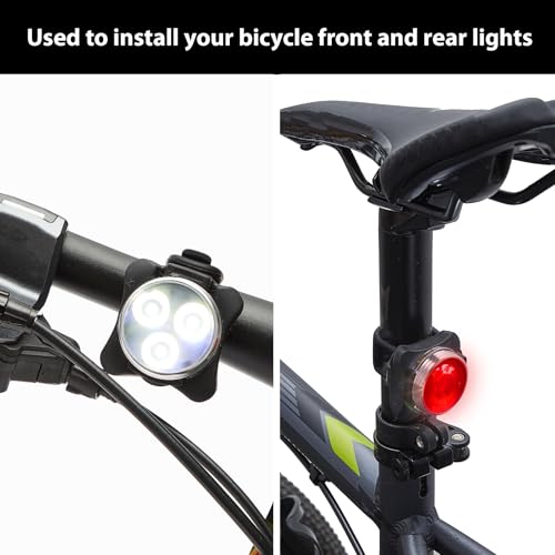 Mudder 12 Pcs Bike Rubber Straps Bike Light Mount Bicycle Light Band Bicycle Silicone Band for Flashlight Cell Phones Speaker Holder Handlebar Sets - Image 4