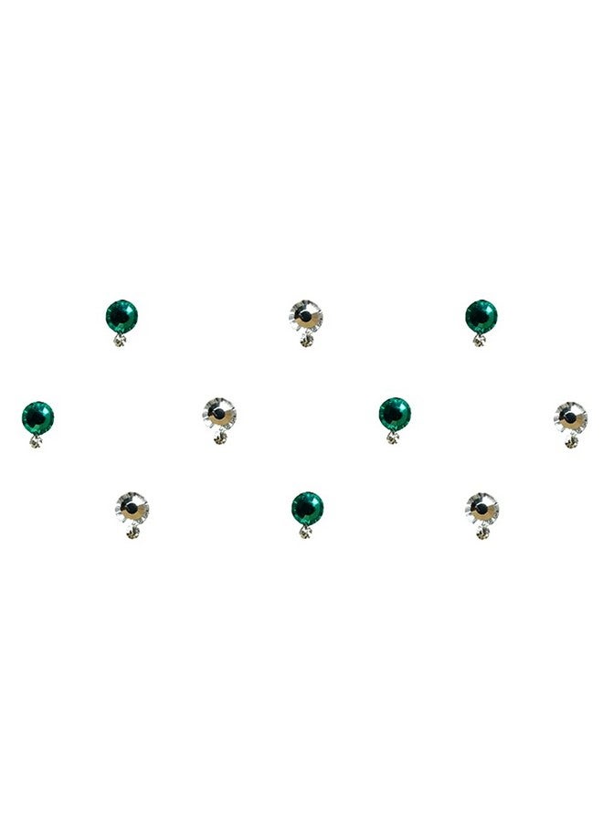 كوميت باسترز أحجار الراين الكريستالية من سواروفسكي باللونين الأخضر والفضي من كوميت باسترز (BIN544) (6 مم) - Image 1