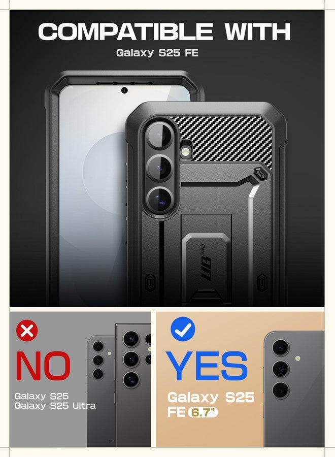 SUPCASE for Samsung Galaxy S25 FE Case with Stand & Belt-Clip (Unicorn Beetle Pro), [Built-in Screen Protector] [Military-Grade Protection] Heavy Duty Rugged Phone Case for Galaxy S25 FE, Black - Image 2