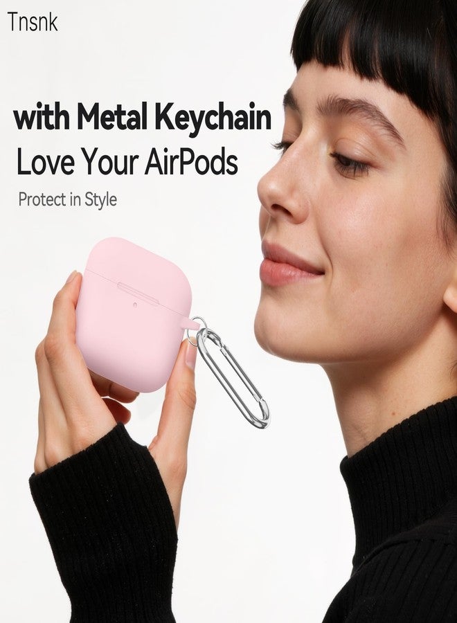 TNSNK for AirPods 4 Case Cover (2024), Soft Silicone Protection Case, with Clean Kit & Keychain - [Support Wireless Charging] - (for AirPods 4 Case, 1A-L-Light Pink) - Image 4