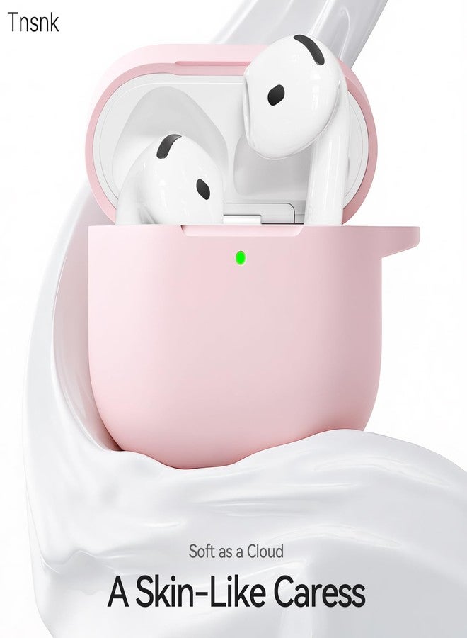 TNSNK for AirPods 4 Case Cover (2024), Soft Silicone Protection Case, with Clean Kit & Keychain - [Support Wireless Charging] - (for AirPods 4 Case, 1A-L-Light Pink) - Image 2