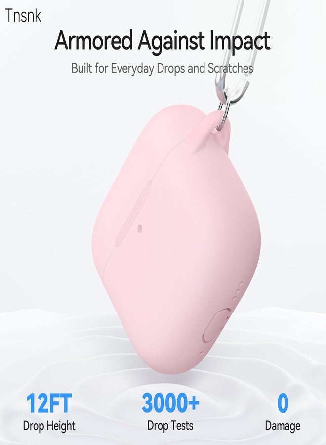 TNSNK for AirPods 4 Case Cover (2024), Soft Silicone Protection Case, with Clean Kit & Keychain - [Support Wireless Charging] - (for AirPods 4 Case, 1A-L-Light Pink) - Image 5