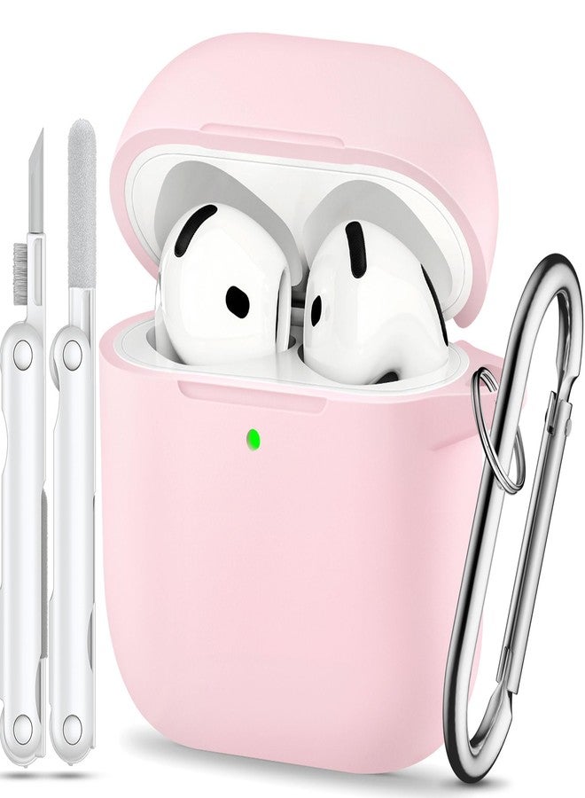 TNSNK for AirPods 4 Case Cover (2024), Soft Silicone Protection Case, with Clean Kit & Keychain - [Support Wireless Charging] - (for AirPods 4 Case, 1A-L-Light Pink) - Image 1
