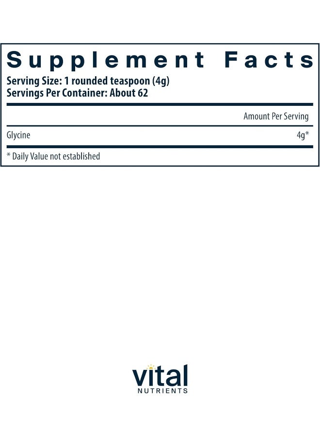 Vital Nutrients Glycine Powder 250g | Amino Acid to Promote Restful Sleep, Stress Relief, Memory, and Cognitive Support* | Vegan Glycine Supplement | Gluten, Dairy, Soy Free | Non-GMO - Image 2