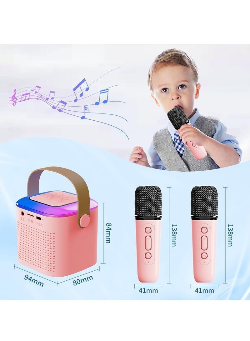 TIGER Portable Karaoke Machine with 2 Wireless Microphones – Mini Karaoke Machine with LED Lights, Bluetooth Speaker, TF Card Support, AUX Input for Kids and Adults – Perfect for Birthday Parties (White) - Image 3
