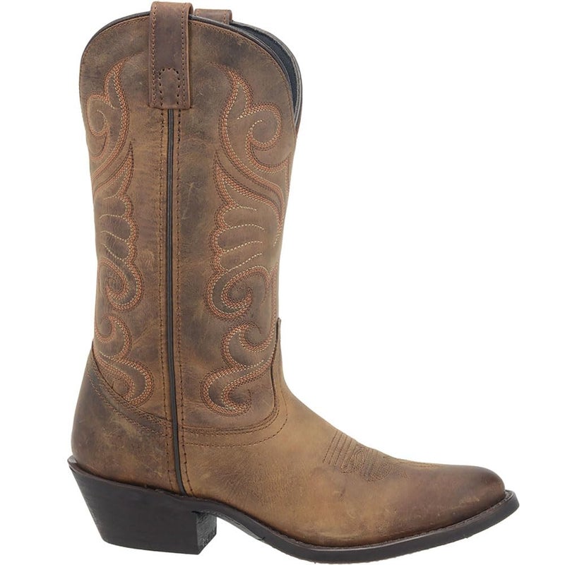 Laredo Womens Bridget Embroidered Round Toe Casual Boots Mid Calf Low Heel 12 Brown Size 7 B
