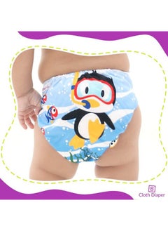 BEMBIKA Cloth Diapers For Babieswashable Reusable Cloth Diaper Ll Sizes Adjustable (2 Diapers Combo)(Driving Cat + Penguin)(02 Years)(No Inserts Included)  - Image 3