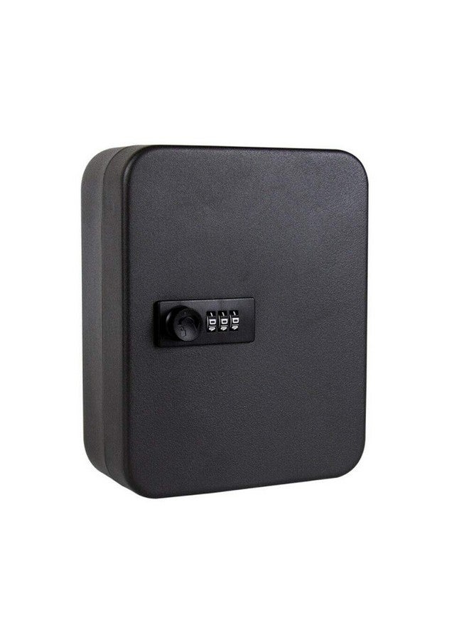 VebaCidi Key Cabinet Steel with 20 Key Tags, Security Lock Box with Combination Lock, Wall Mounted Black Key Safe (20 Keys) - Image 1