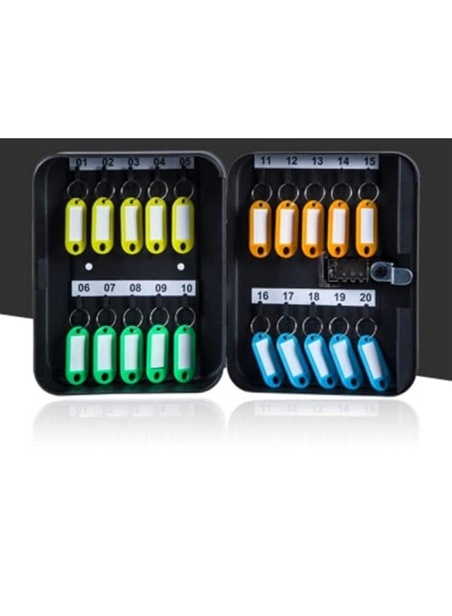 VebaCidi Key Cabinet Steel with 20 Key Tags, Security Lock Box with Combination Lock, Wall Mounted Black Key Safe (20 Keys) - Image 2