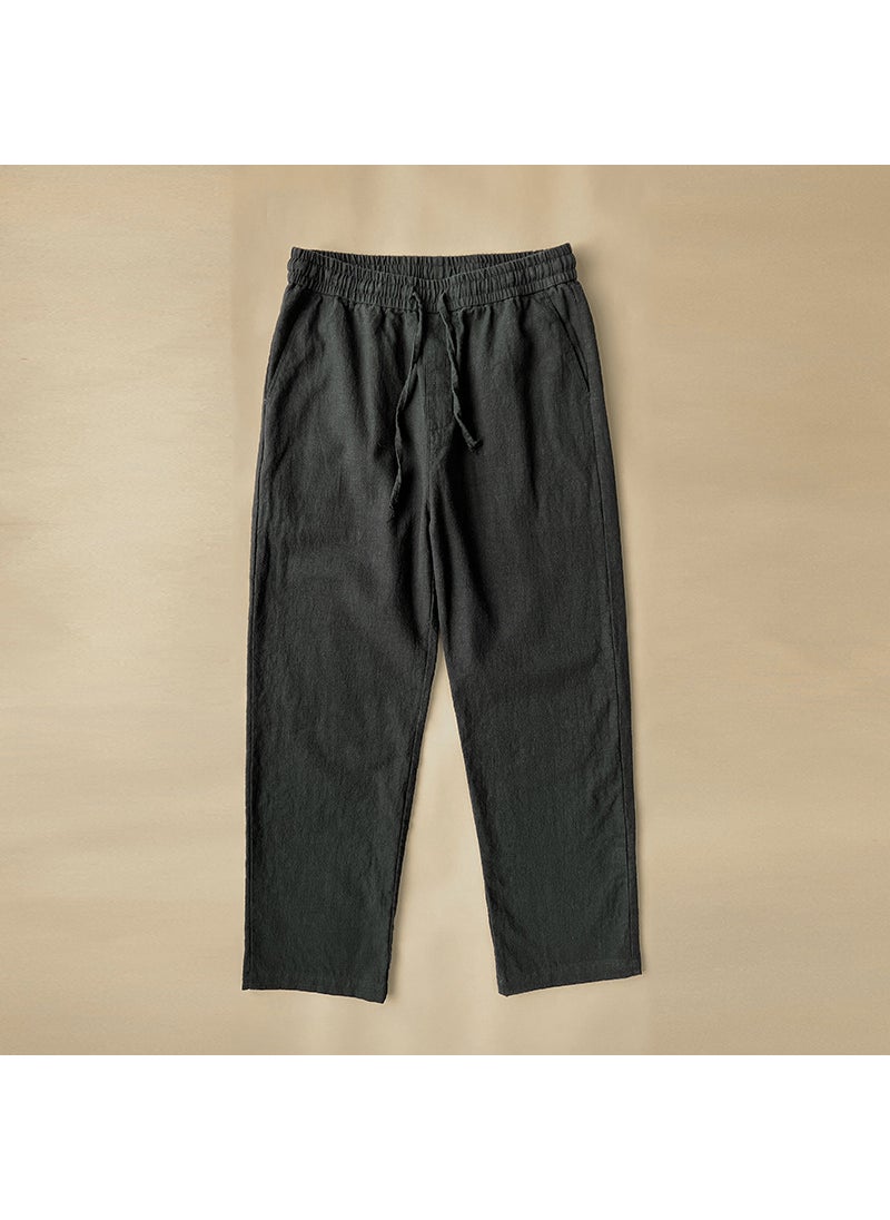 Generic - Summer Linen Pants Men White Casual Cotton Loose Straight Trousers Ben White - Image 1