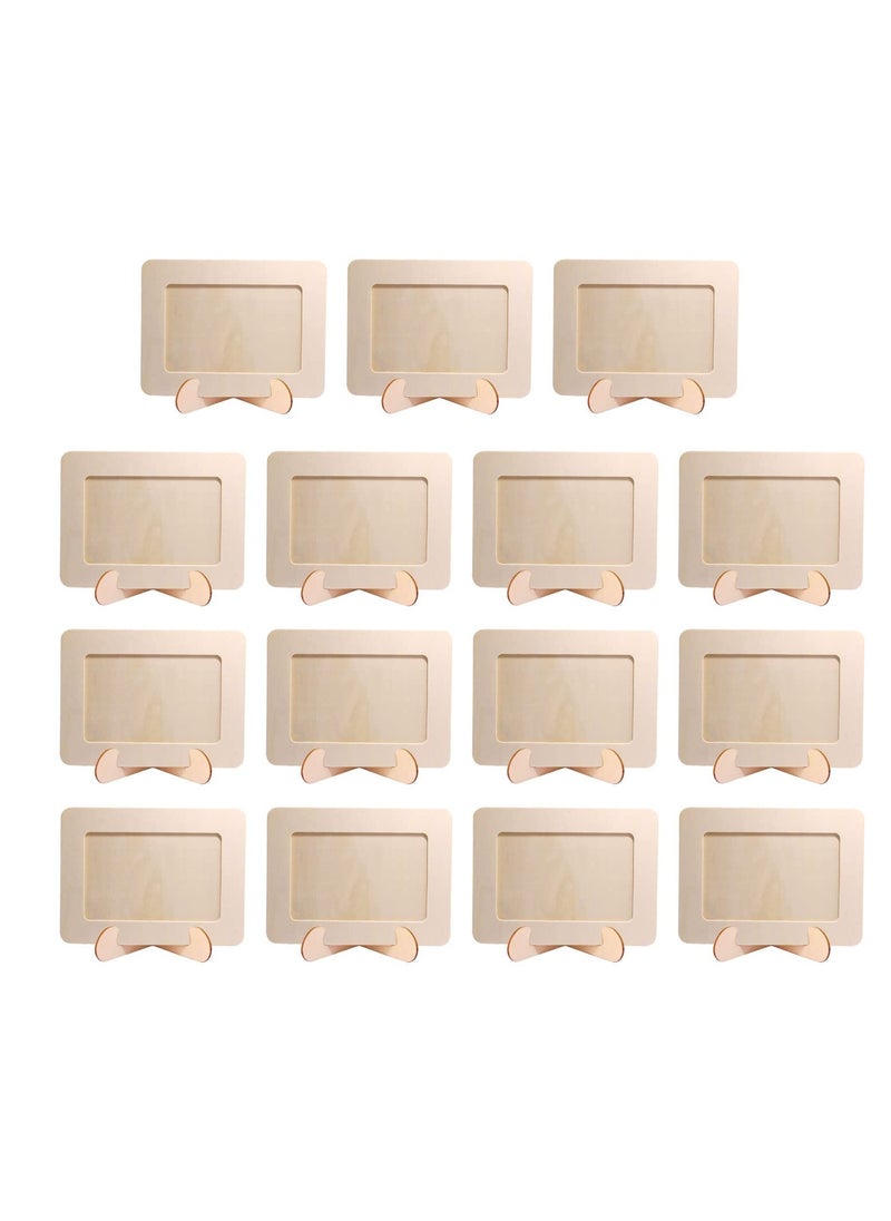 SYOSI Unfinished Solid Wood Picture Frames for Arts Crafts 15Pcs DIY Wood Picture Frames for Arts Crafts Children's Picture Frame Craft Sets DIY Painting Project for Children's Birthday Gifts 19cm x 14cm  - Image 1