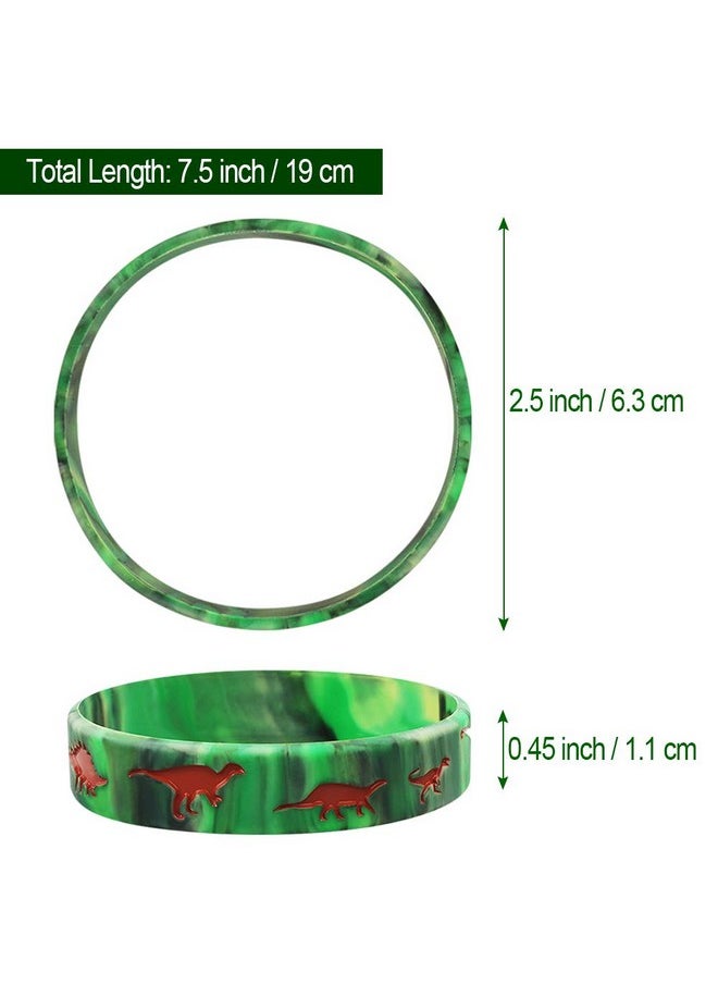 Heqishun 30 Pack Dinosaurs Silicone Wristbands Dinosaurs Bracelets Dinosaurs World Jurassic Party Supplies For Dinosaurs Theme Party Birthday Party Favors Gifts Bags Stuffers - 3 Colors  - Image 5