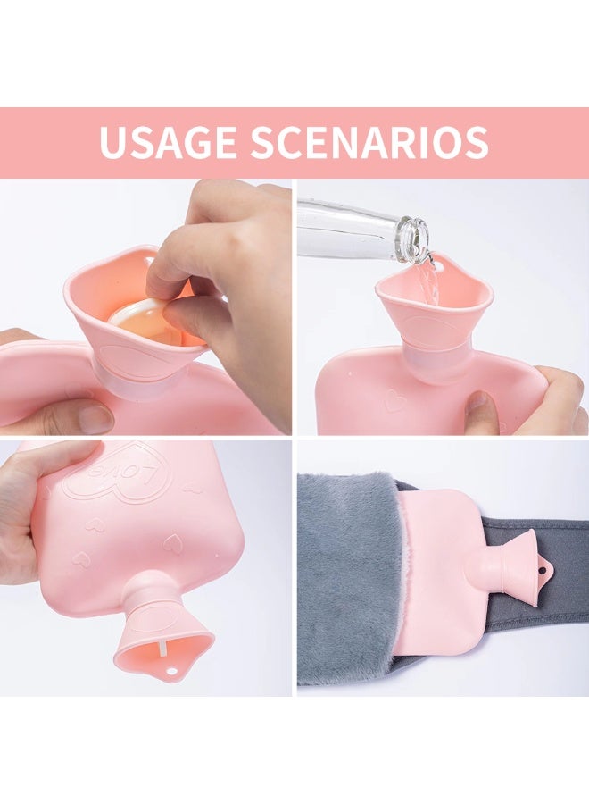 زجاجة مياه ساخنة مع غطاء حزام الخصر الفاخر للرقبة والكتف والساقين الخلفية والإغاثة من البطن تصميم ناعم ودافئ للعائلة والأصدقاء (الكلب ، الأصفر). - Image 5