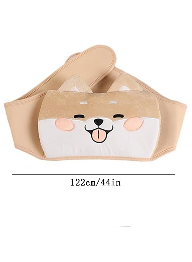 زجاجة مياه ساخنة مع غطاء حزام الخصر الفاخر للرقبة والكتف والساقين الخلفية والإغاثة من البطن تصميم ناعم ودافئ للعائلة والأصدقاء (الكلب ، الأصفر). - Image 2