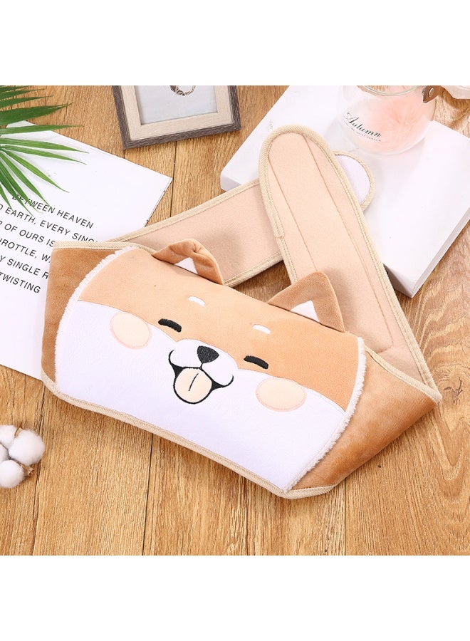 زجاجة مياه ساخنة مع غطاء حزام الخصر الفاخر للرقبة والكتف والساقين الخلفية والإغاثة من البطن تصميم ناعم ودافئ للعائلة والأصدقاء (الكلب ، الأصفر). - Image 4