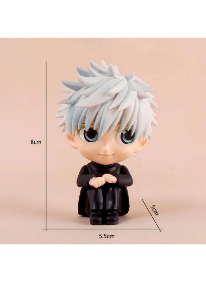 Blue Aura Jujutsu Kaisen Gojo Action Figure Height -8.5cm PVC Multicolour Collectible | Gojo No Mask Sitting Mini - Image 3