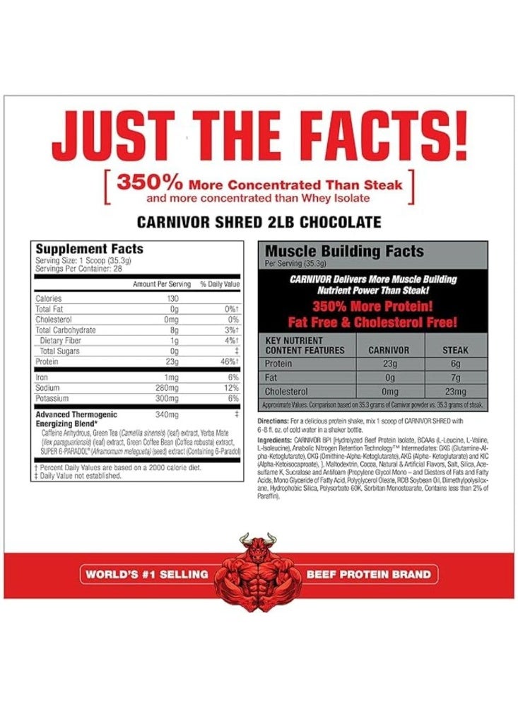 ماسيلميدز كارنيفور شريد، بروتين لحم بقري محلل لحرق الدهون، بنكهة الشوكولاتة، 2.28 رطل - Image 2