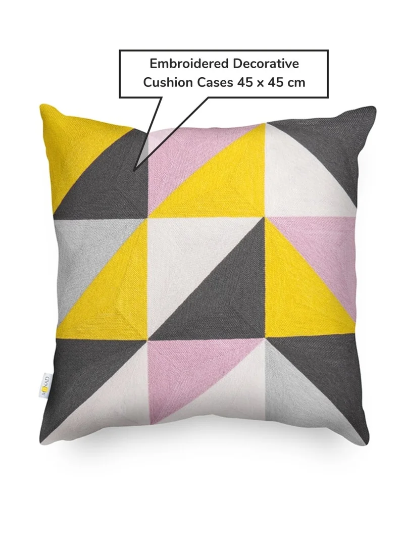 Donetella Decorative Embroidered Cushion Cover Multicolour 45x45Cm (Without Filler)