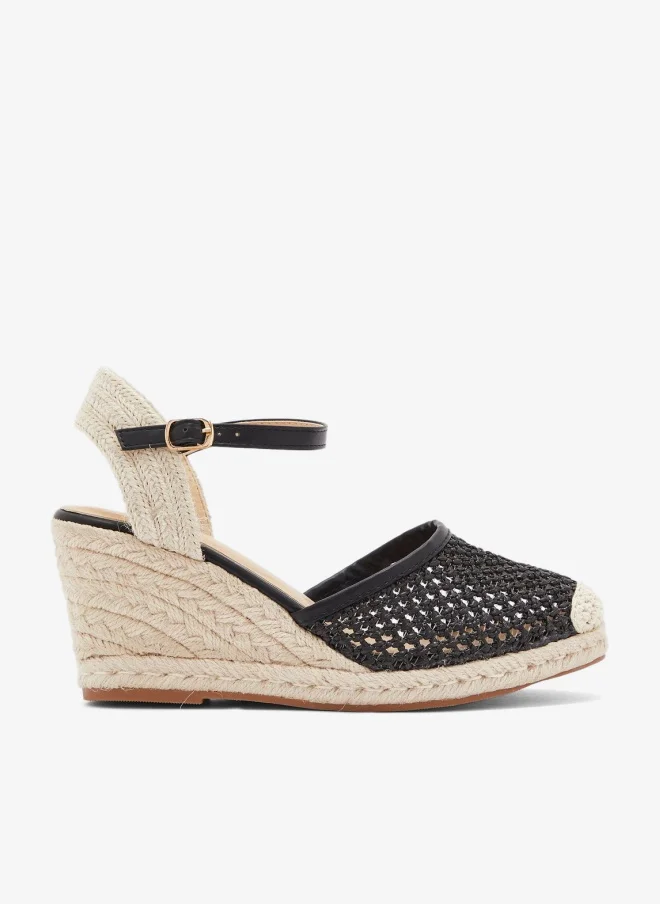 ELLA Weaved Raffia Wedge Sandal