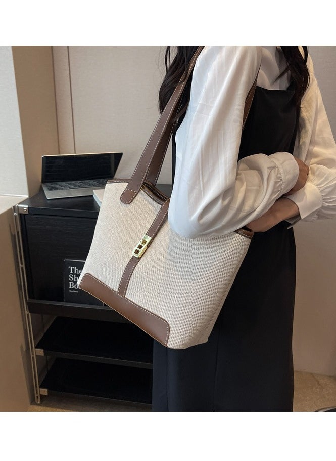 Generic Women's Shoulder Tote Bag Faux Leather Handbag For Women Large Capacity Bucket Bag Fashionable Travel Messenger Shoulder Bag for Ladies Girls College Students  - Image 2