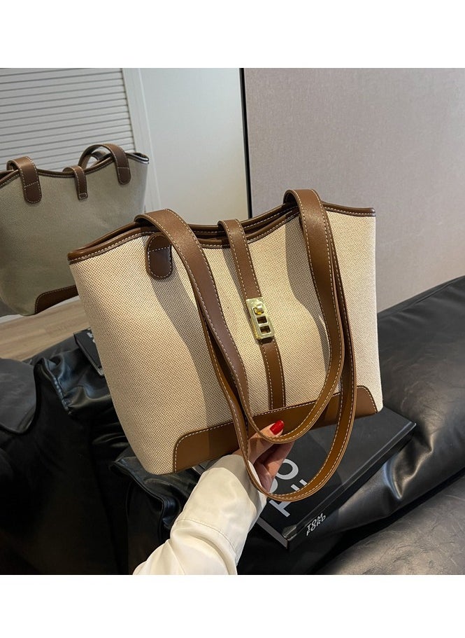 Generic Women's Shoulder Tote Bag Faux Leather Handbag For Women Large Capacity Bucket Bag Fashionable Travel Messenger Shoulder Bag for Ladies Girls College Students  - Image 3