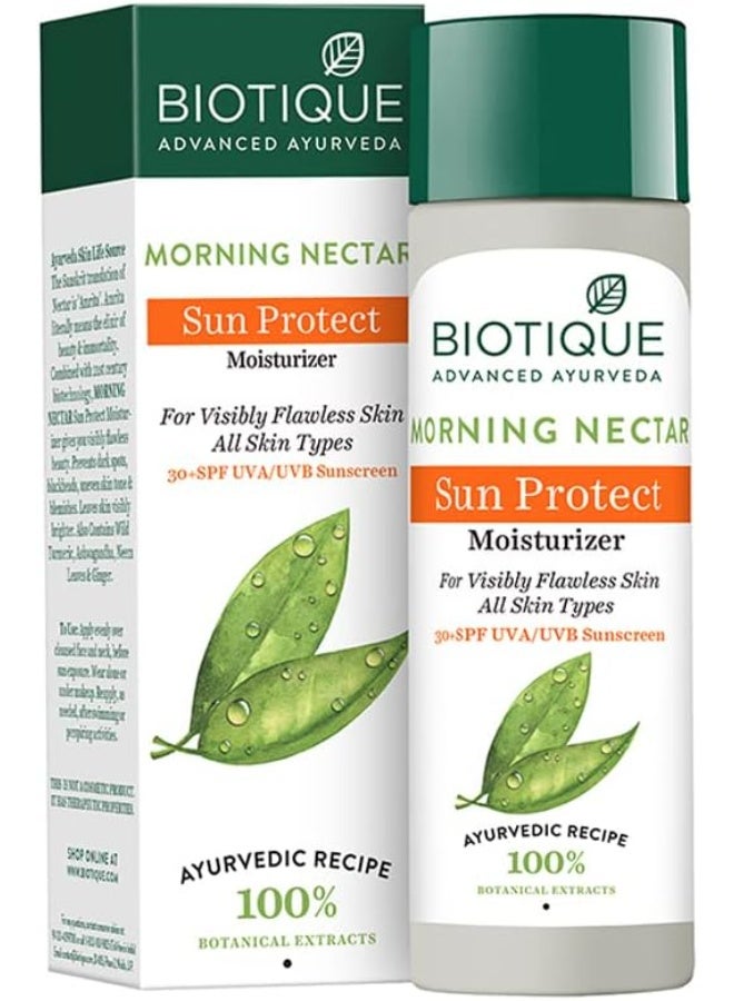 Biotique Morning Nectar Sunscreen Sun Protect Moisturizer, SPF 30+, 120ml - Image 1