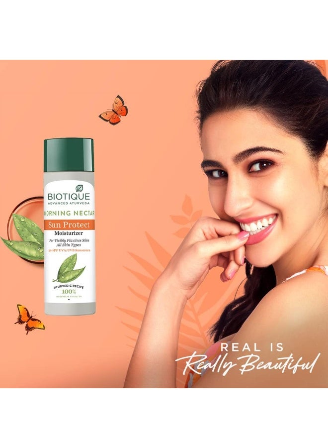 Biotique Morning Nectar Sunscreen Sun Protect Moisturizer, SPF 30+, 120ml - Image 3