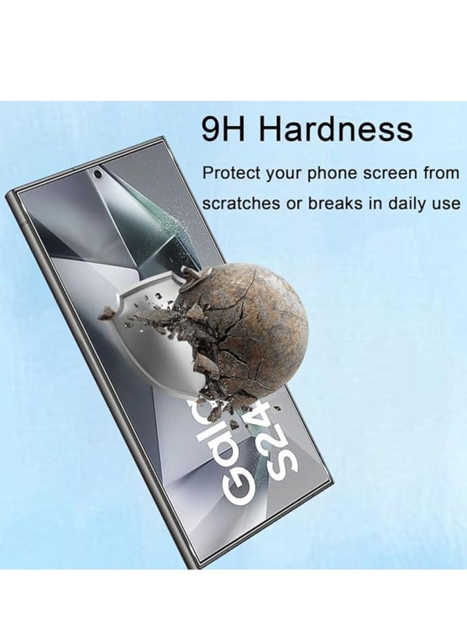 Samsung Galaxy S24 Ultra Tempered Glass Case 【2-Pack】, Silicone Protective Film, Bubble-Free Tempered Glass Film, Anti-Scratch Screen Protector 9H Hardness Protective Glass - Image 2
