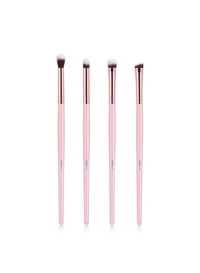MSQ Eyeshadow Brushes Set 4Pcs Makeup Eye Brushes Eyeshadow Blending Brush Eyebrow Highlighter Brush Beauty Brushes,Pink - Image 1