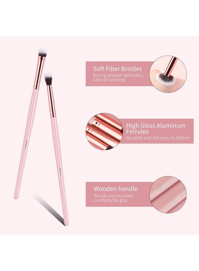 MSQ Eyeshadow Brushes Set 4Pcs Makeup Eye Brushes Eyeshadow Blending Brush Eyebrow Highlighter Brush Beauty Brushes,Pink - Image 3