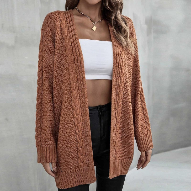 cheekyglo Women's Fall Ribbed Knit Cardigan Sweater, Slim Winter Long Sleeve Sweater Popcorn Cardigans for Women - Image 4