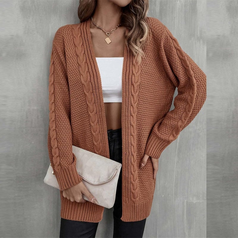 cheekyglo Women's Fall Ribbed Knit Cardigan Sweater, Slim Winter Long Sleeve Sweater Popcorn Cardigans for Women - Image 2