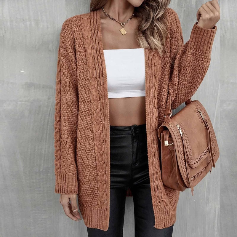 cheekyglo Women's Fall Ribbed Knit Cardigan Sweater, Slim Winter Long Sleeve Sweater Popcorn Cardigans for Women - Image 5