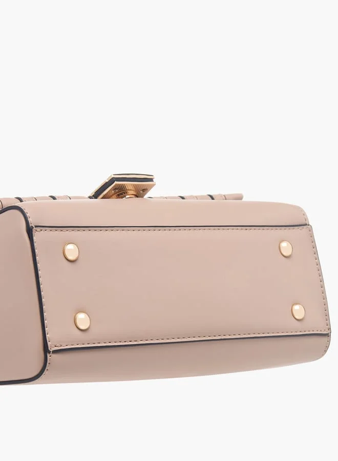 Celeste Womens Textured Crossbody Bag With Flap Closure And Chain Strap