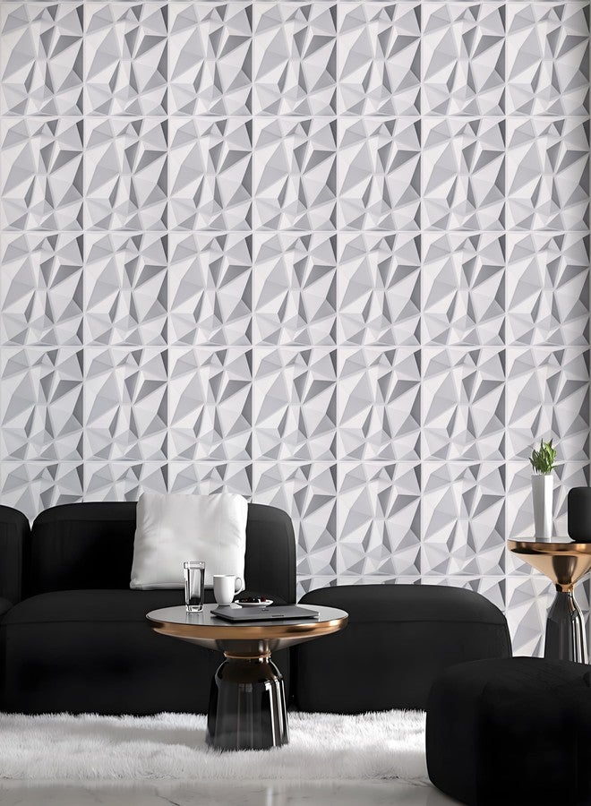 AMIGO 20-Piece 3D Wall Panels Diamond Pattern, High-Strength PVC, 12''x12'' Deformation-Resistant, Recyclable, Waterproof, Heat-Resistant, Odorless, Matte White - Image 5