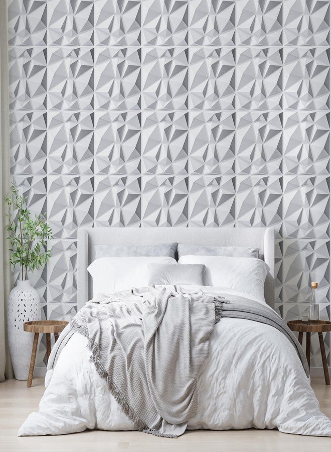 AMIGO 20-Piece 3D Wall Panels Diamond Pattern, High-Strength PVC, 12''x12'' Deformation-Resistant, Recyclable, Waterproof, Heat-Resistant, Odorless, Matte White - Image 4